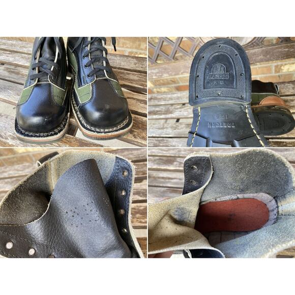 Size EU35/US4.5 NOS Women's Military Army Leather & Canvas Boots Vintage 80s - Picture 8 of 8